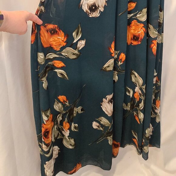 NWT Baltic Born Dress Green Floral Maxi Size Small Tie Belt Lined - Picture 4 of 10